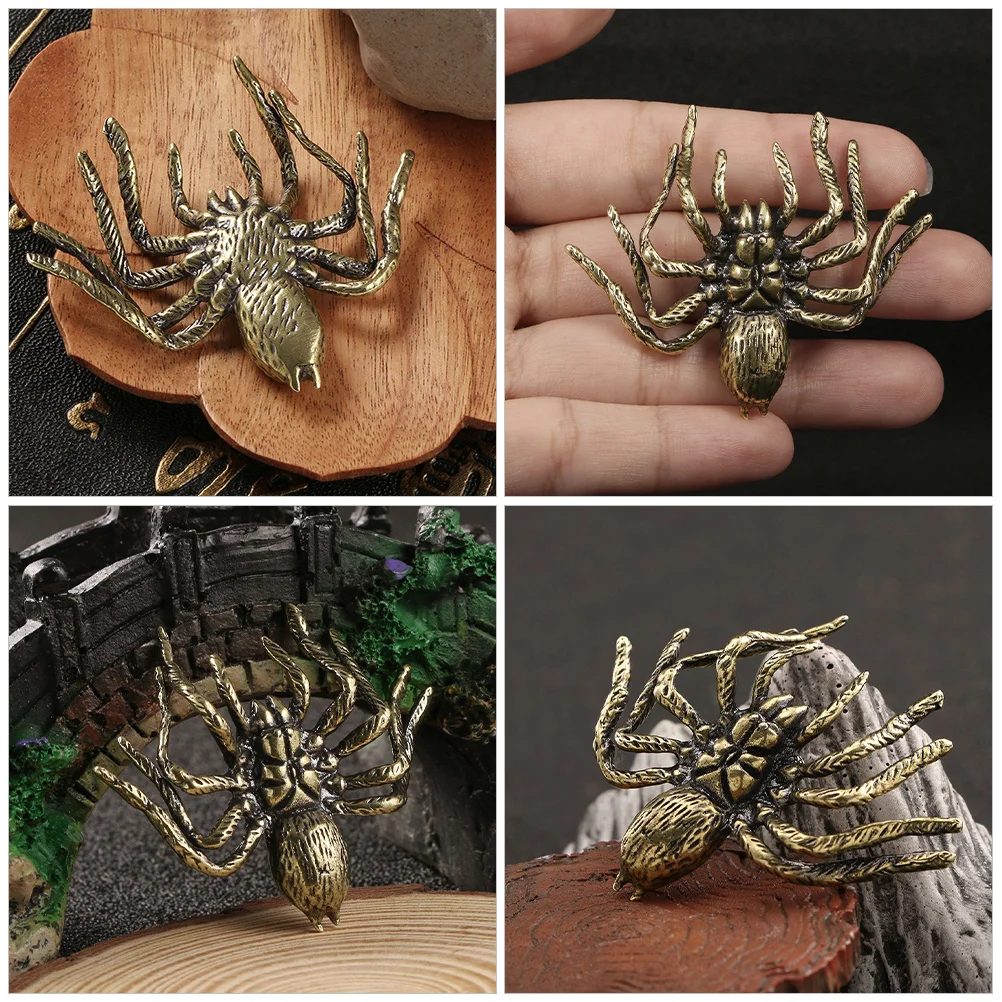 

Creative Brass Spider Adornment Compact Desktop Decor Mini Statue for Home Office Decoration Spider Decor Desktop Ornament