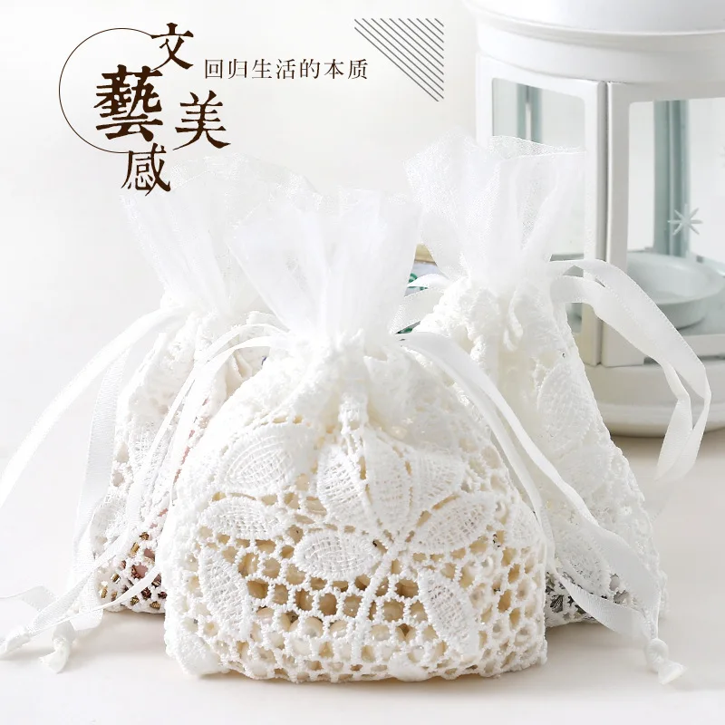 

72pcs White Lace Clear Drawstring Bag for Pressed Dry Flowers Naturl Mixed Random Dried Flower For DIY Epoxy Resin Craft package