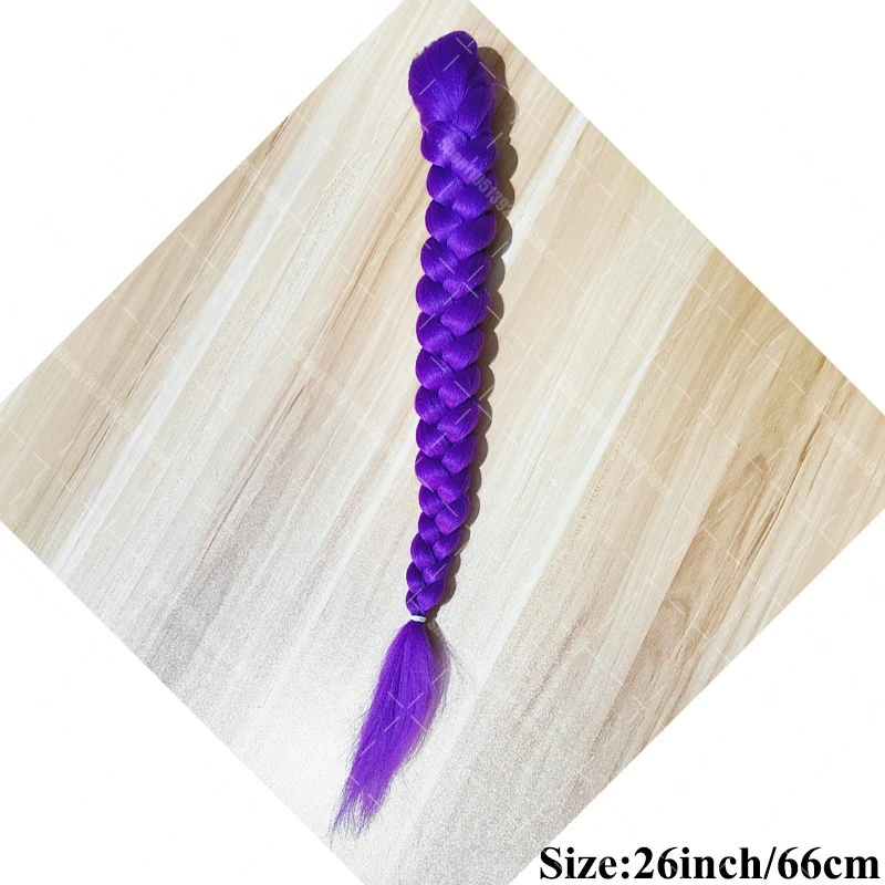 Demon Hunter Rumi Purple Wig Braid 26inch High Temperature Silk Role Playing Wig Stage Party Role Playing Prop Children Dress Up