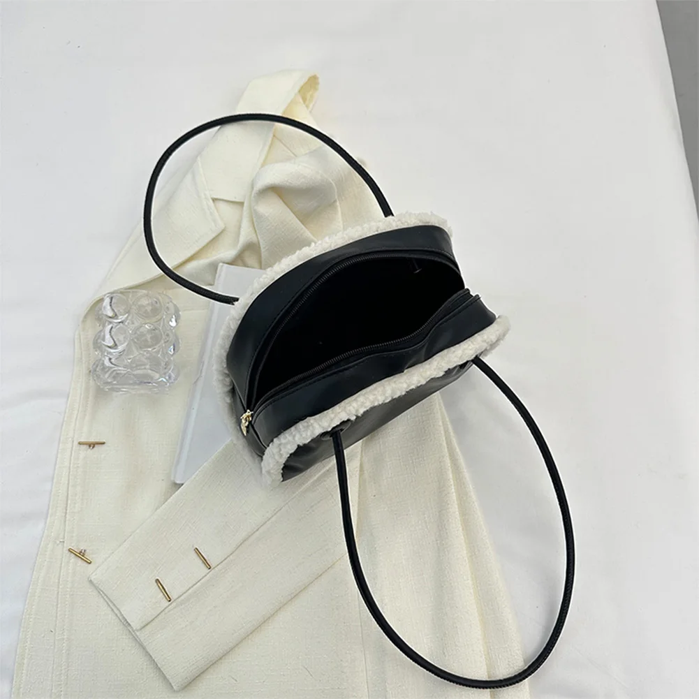 Bolsa de ombro para mulheres com zíper sacola de couro PU cor sólida bolsa Hobo bolsa moderna para viagens de trabalho