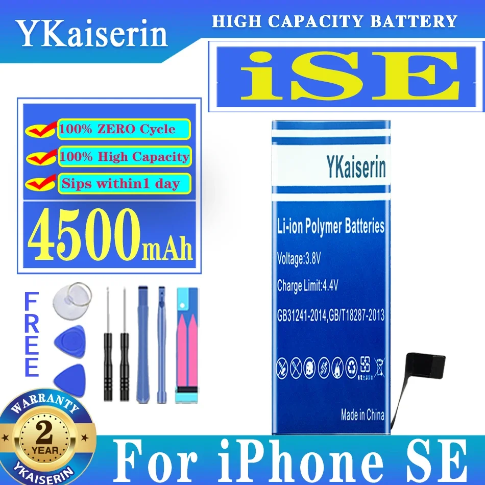 YKaiserin High Quality Battery For Apple iPhone 5S 5C 6 6S 7 8 plus 11 Pro XS max SE XR X 6G Capacity Bateria Free Tools