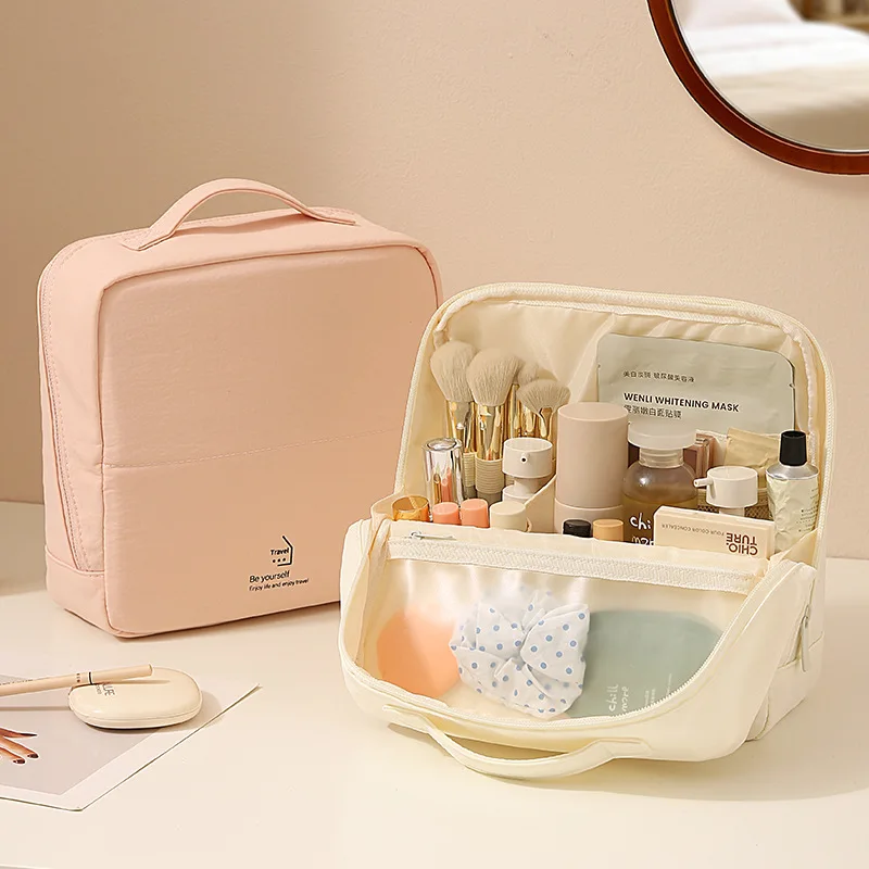 Simple Cosmetic Bag Multifunctional Travel Cosmetics Storage Bag Three-dimensional Large Capacity Partitioned Storage