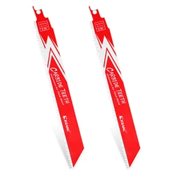 EZACR 1/2/3Pcs Carbide Reciprocating Saw Blade R678HM R978HM Endurance for Thick Metal,Cast Iron, Alloy Steel 150mm / 225mm 8TPI