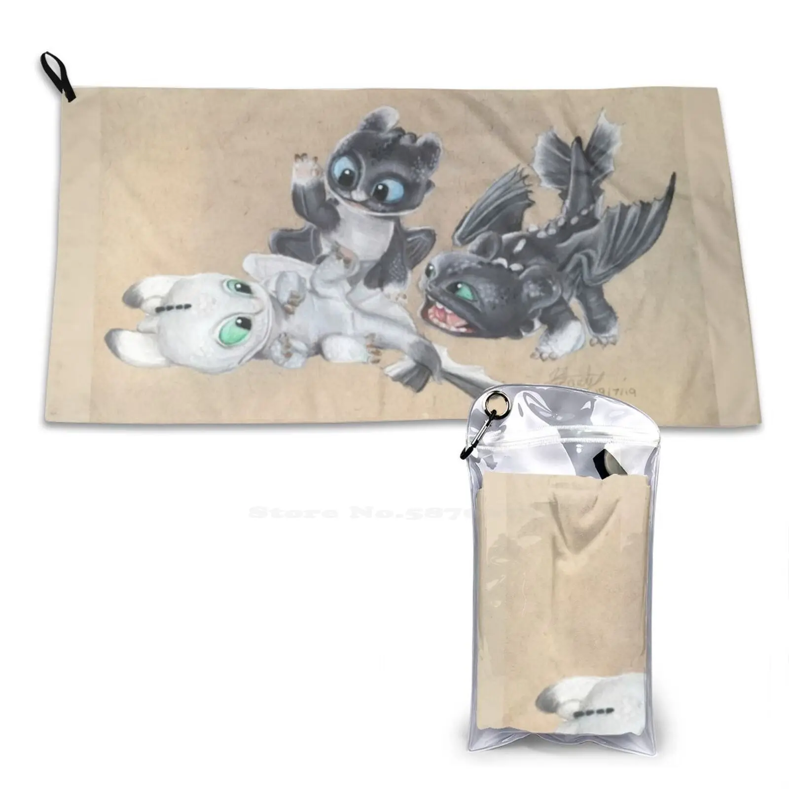 Httyd Nightlights Using Prismacolor Pencils Soft Towel Quick Dry Beach Towel Httyd 3 Httyd Nightlights