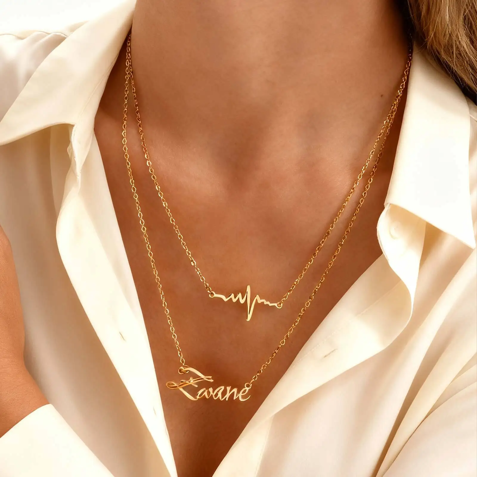 

Индивидуальные персонализированные именные ожерелья для женщин, пользовательские инциальные подвески, кубинская цепочка из нержавеющей стали регулируемая