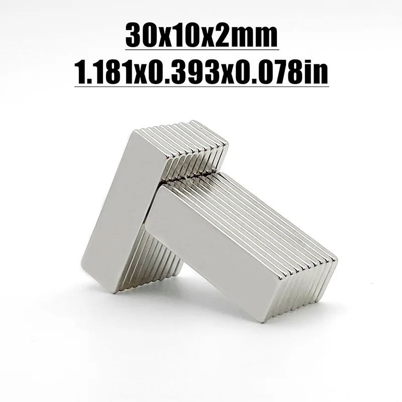 5-300pcs 30x10x2mm Magnet Neodymium Magnet N35 NdfeB Permanent Magnetic Imanes Magnets Square Shape 30*10*2 Magnet Accessory