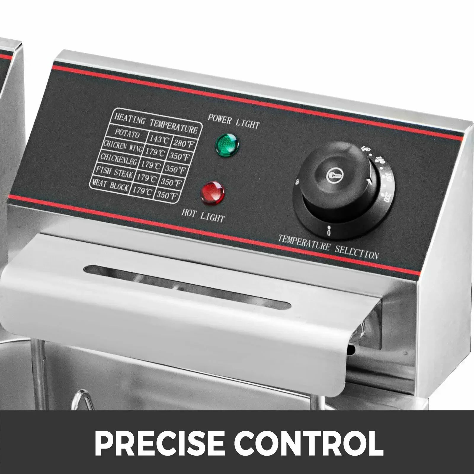 Imagem -04 - Vevor Duplo Fritadeira de Gordura Profunda Grande 5000w Comercial Controle Temperatura Ajustável Twin Chip Fritadeira Aço Inoxidável