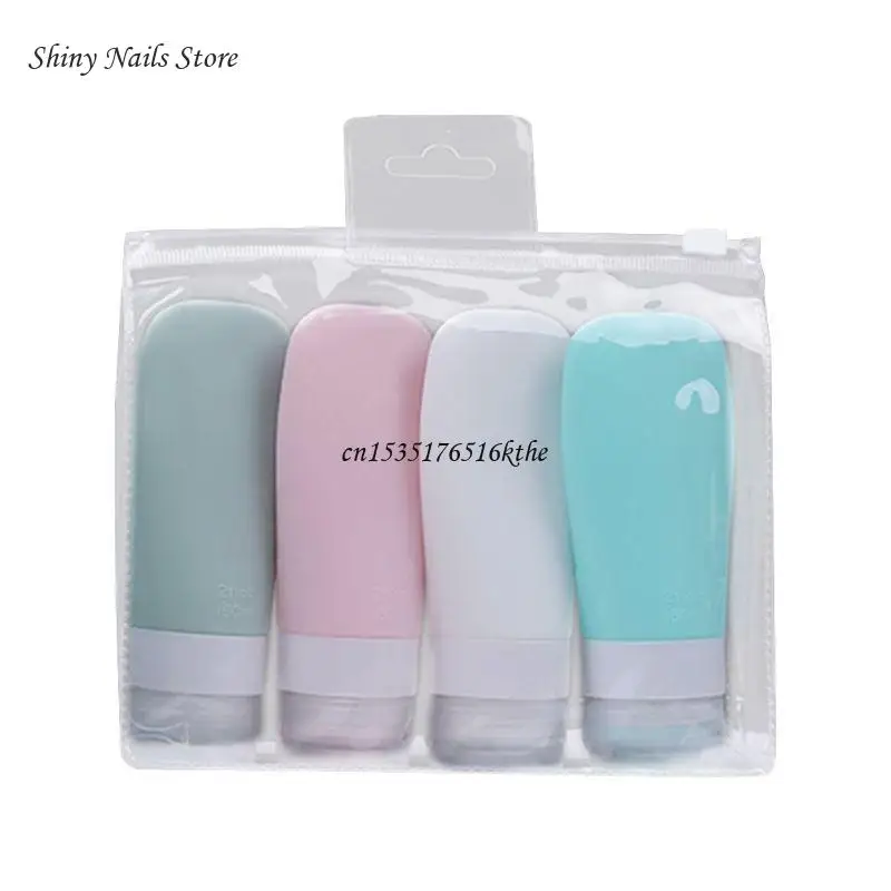 4Pcs Squeezeable Lotion Container Refillable Silicone Shampoo Empty Bottle Tubes Dropship