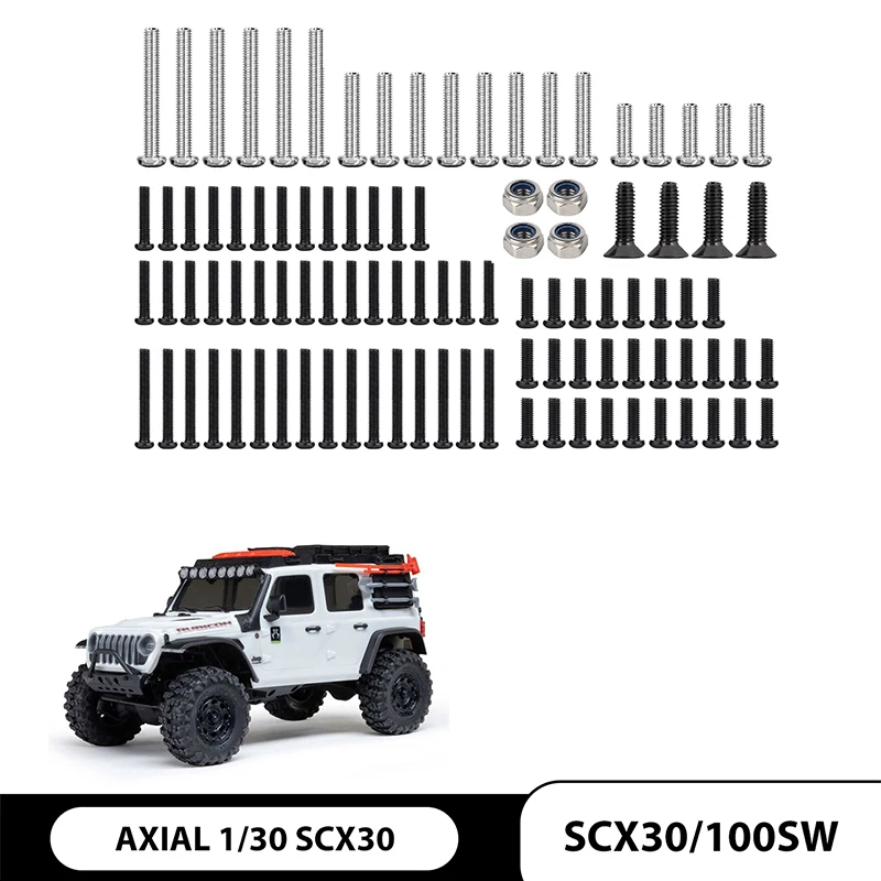 Axial SCX30 Steel Screws Set (100PCS) Upgrade Parts Kit for 1/30 SCX30 Ford Bronco 4X4 RTR Crawler Truck