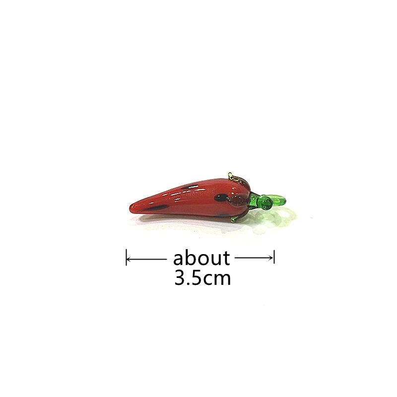 2pcs Colorful Mini Glass Chili Pendant Cute Vegetable Pepper Charms Ornaments for DIY Craft Supplies Holiday Gifts to Friends