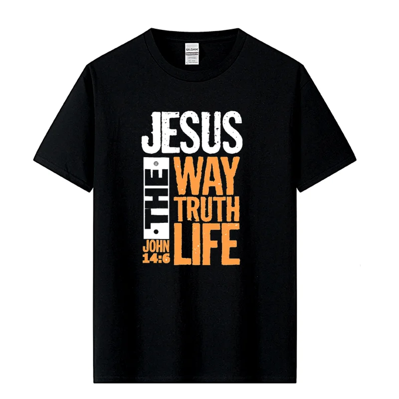 Jesus The Way Truth Life John Christian Bible Verse Hooded Pullover Hoodies For Male Sweatshirts Comfortable Wholesale Clothes