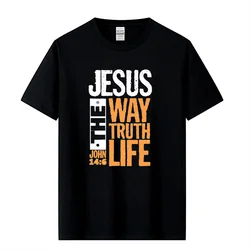 Jesus The Way Truth Life John Christian Bible Verse Hooded Pullover Hoodies For Male Sweatshirts Comfortable Wholesale Clothes