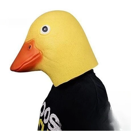 قناع البط اللاتكس قناع الرقص البطة الصفراء الصغيرة قناع الهالوين على شكل حيوان غطاء رأس الأوز دعائم تنكرية