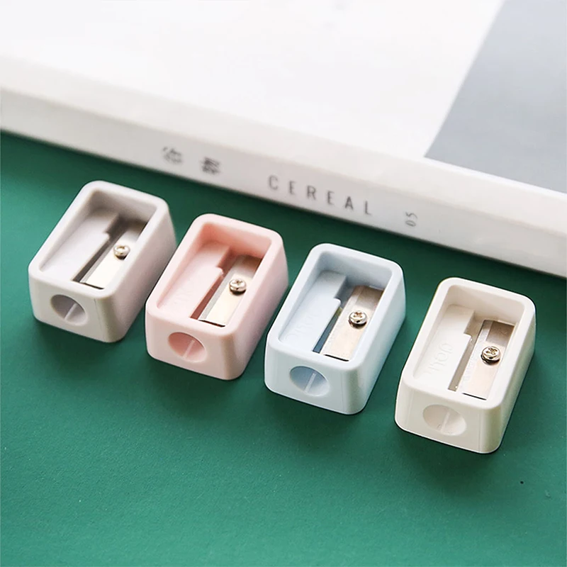 5Pcs Kunststoff Nette Bleistift Mini Spitzer Candy Farbe Standard Bleistift Schneiden Maschine Student Schule Büro Schreibwaren