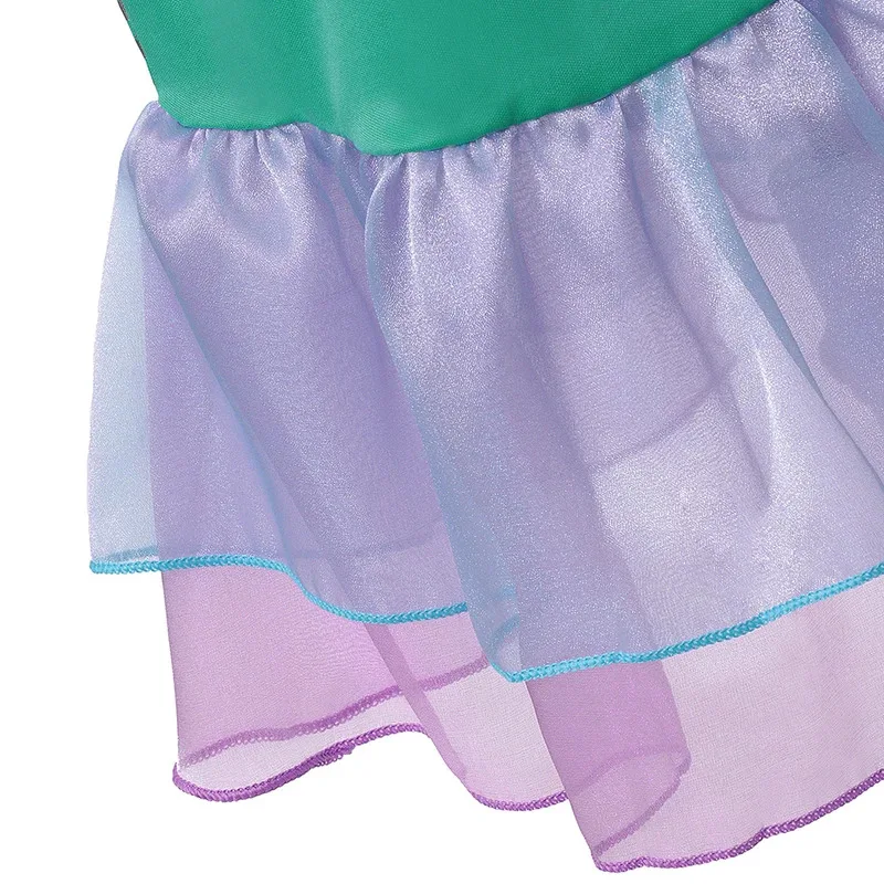 Ariel Girls Mermaid Dress Princess Costumes Cosplay Costume for Kids Summer Casual Halloween Birthday Party Outfit Set 2-10T