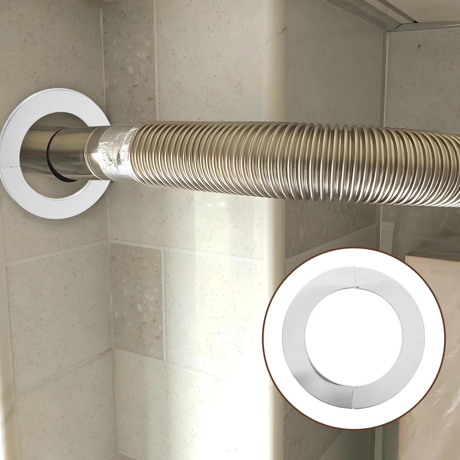 

4pcs Stainless Steel Wall Pipe Covers Flange Escutcheon Plates For Bathroom Kitchen Radiator Heating Gas Water Drainage Pipes