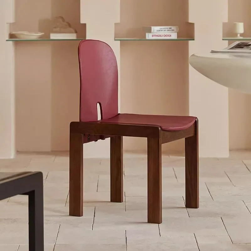 Modern Wooden Dining Chair Vintage Sofa Luxury Nordic Living Room Chair Decorative Aesthetics Relaxing Single Chair