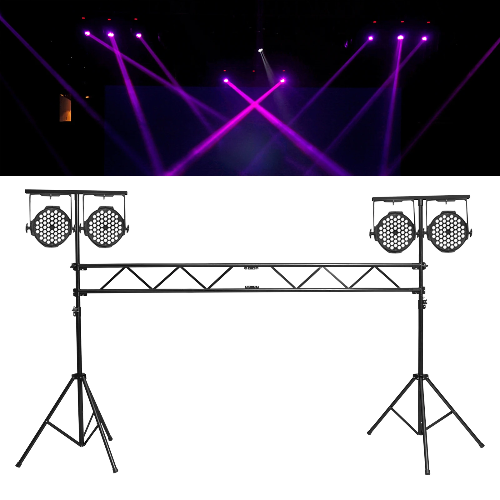 Portable DJ Lighting Truss/Stand w T-Bar Trussing Stage System W/Updated Connection System All Metal Parts Solid and Stable