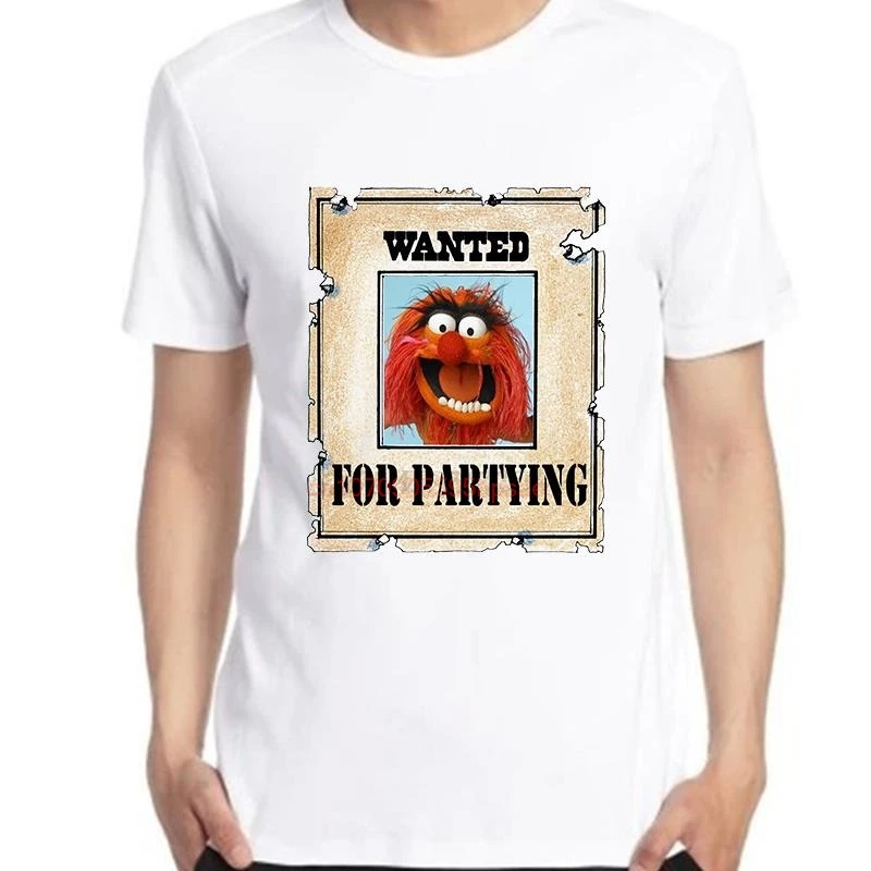Muppets Animal Summer Cotton T-Shirt Short Sleeve Funny Graphic Shirt for Partying New Shirts And T-Shirts Wanted