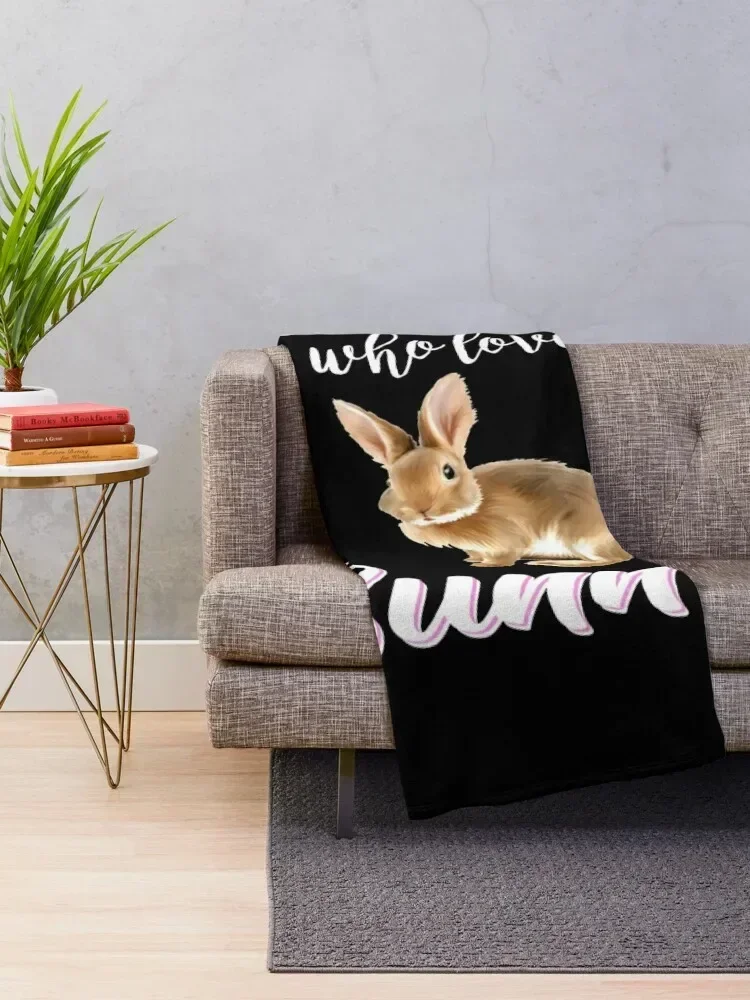 Just A Girl Who Loves Bunnies Tshirt Throw Blanket Blankets For Sofas valentine gift ideas Blankets