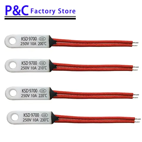 1PCS KSD9700 40C-250C 10A 16A 250V Keramik Normal Geschlossen Normalerweise Offener Thermostat Wärmeschutz 45 50 85 90 95 150