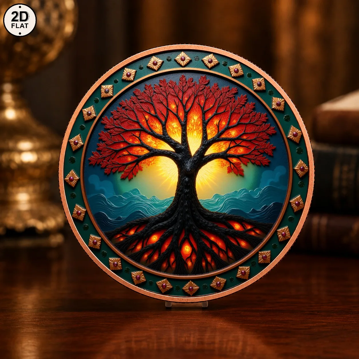 1pc Mystical Tree of Life 1oz .999 Fine Copper Challenge Coin Mystic Nature Art Collectible Medal Spiritual Gift for Nature Fans