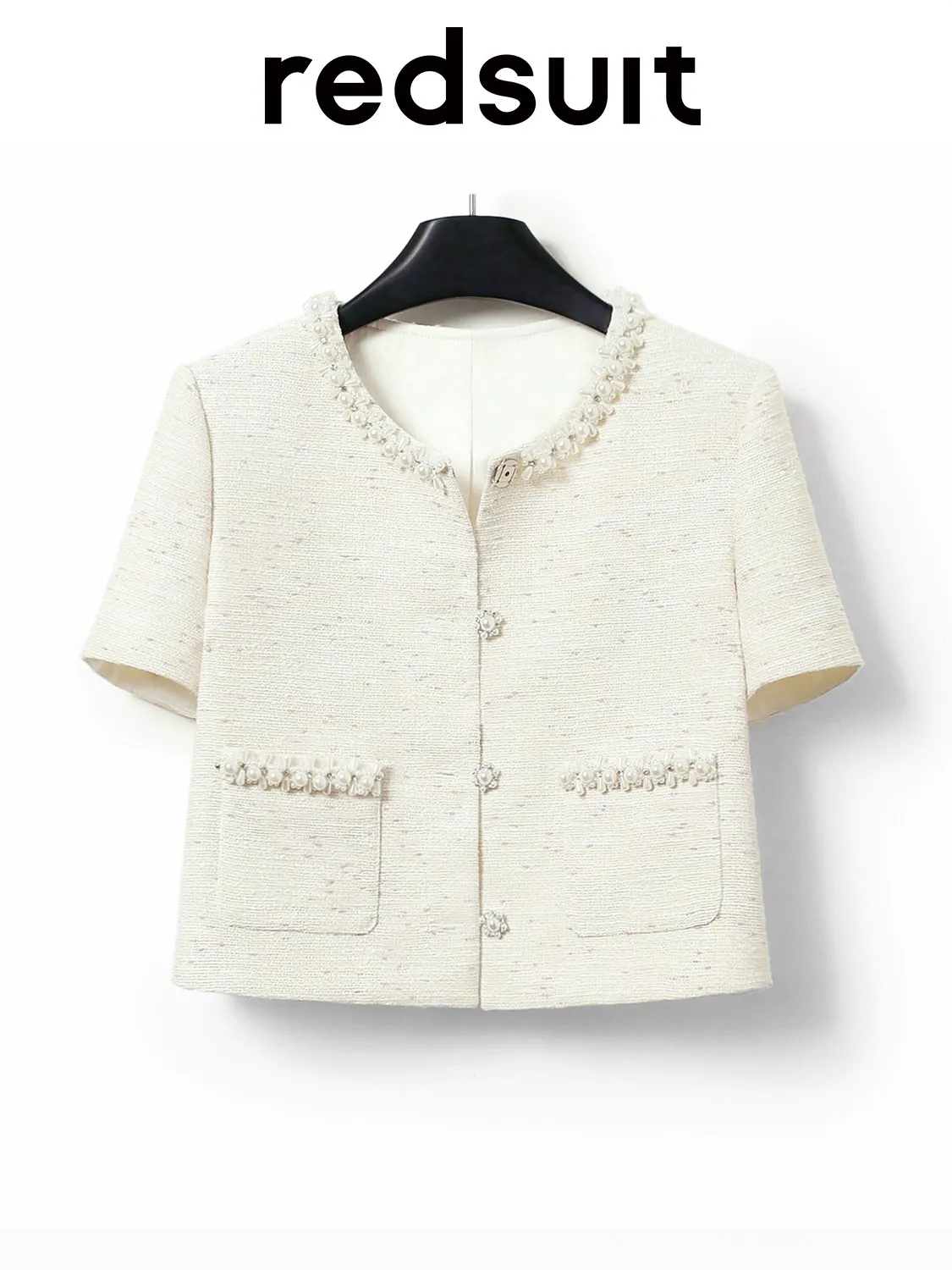 New Heavy industry beaded ballet beige jacket, fashionable exquisite top Custom Sizes