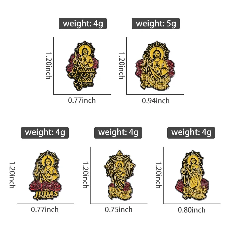 San Judas Tadeo Holy Jesus Bible Enamel Pins Keep The Faith Brooch Clothing Hat Badges Religious Belief Jewelry Gift Wholesal