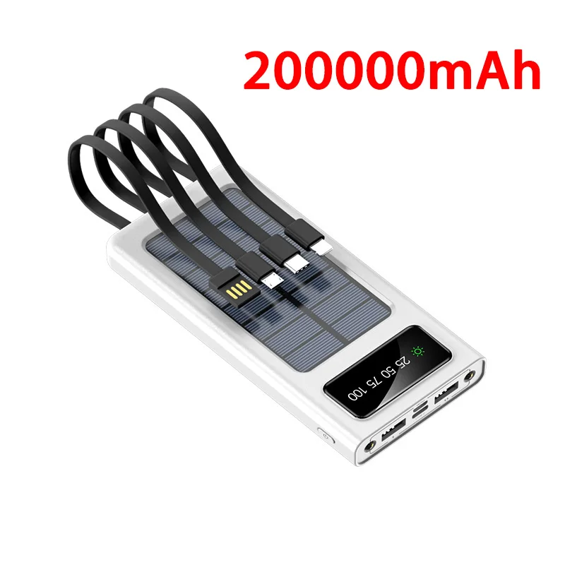 OnePlus 500000 mAh Solar Power Bank Ultra Kapazität USB 4 in1 Super Schnelle Lade USB Anzug Für iPhone Samsung Xiaomi Huawei Outdoor power 8