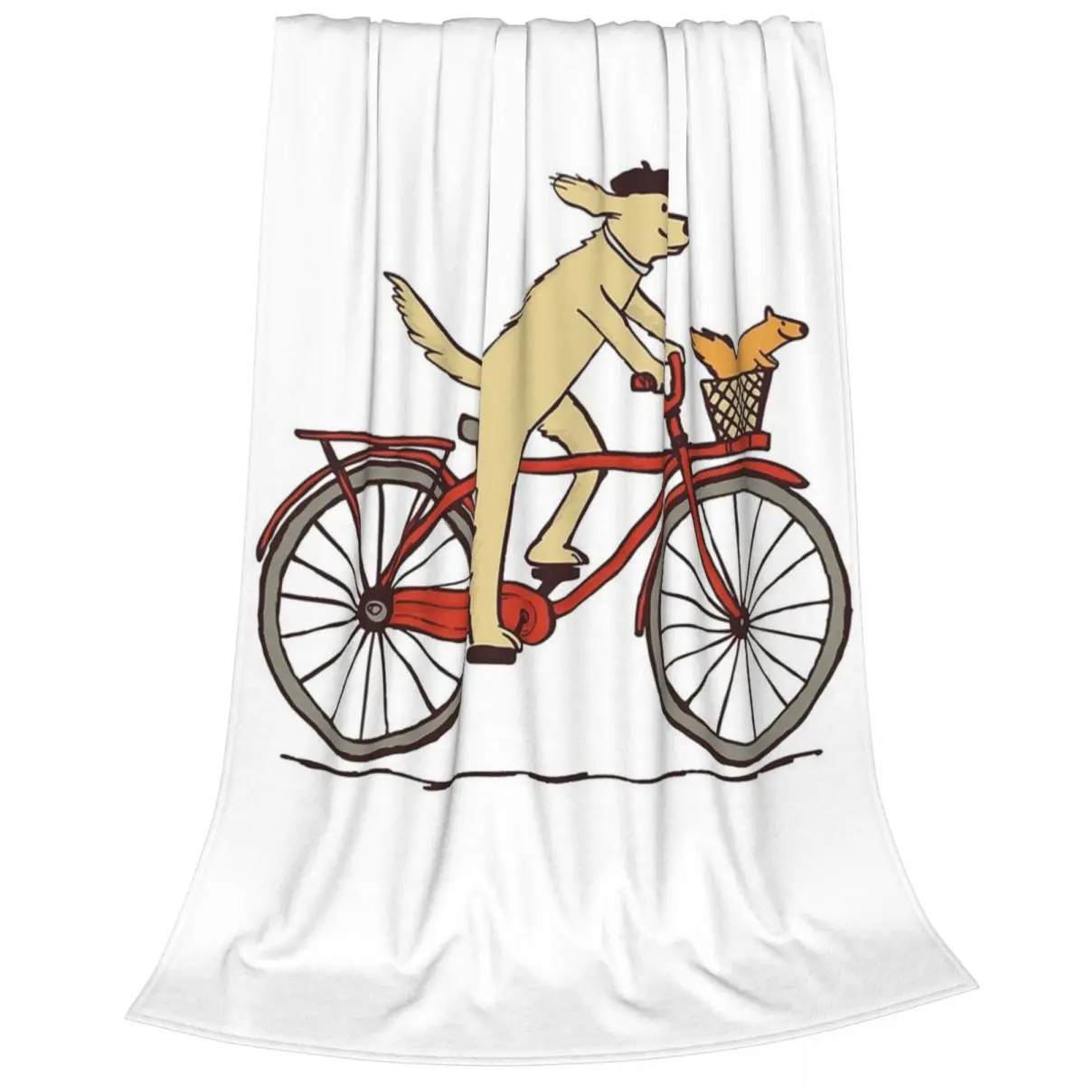 Dog And Squirrel Are Friends,Dog Riding A Bicycle Blanket Fleece Sofa Throw Blankets For Couch Bedding Throws Bedspread Quilt