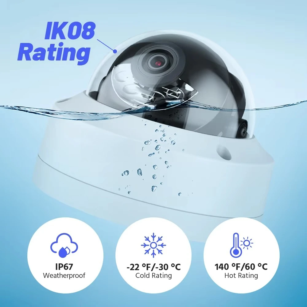 ANNKE 12MP POE IP Dual Light Dome Network with Motion Detection and Audio Security CCTV