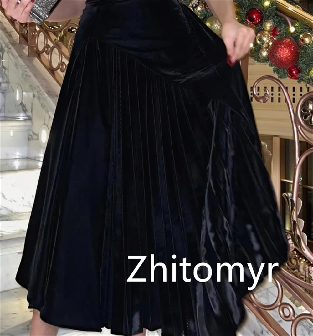 Customized  Simple Exquisite Bateall A-line Quinceanera Dresses Draped Skirts Anke Length S  Black Girl   2023 es