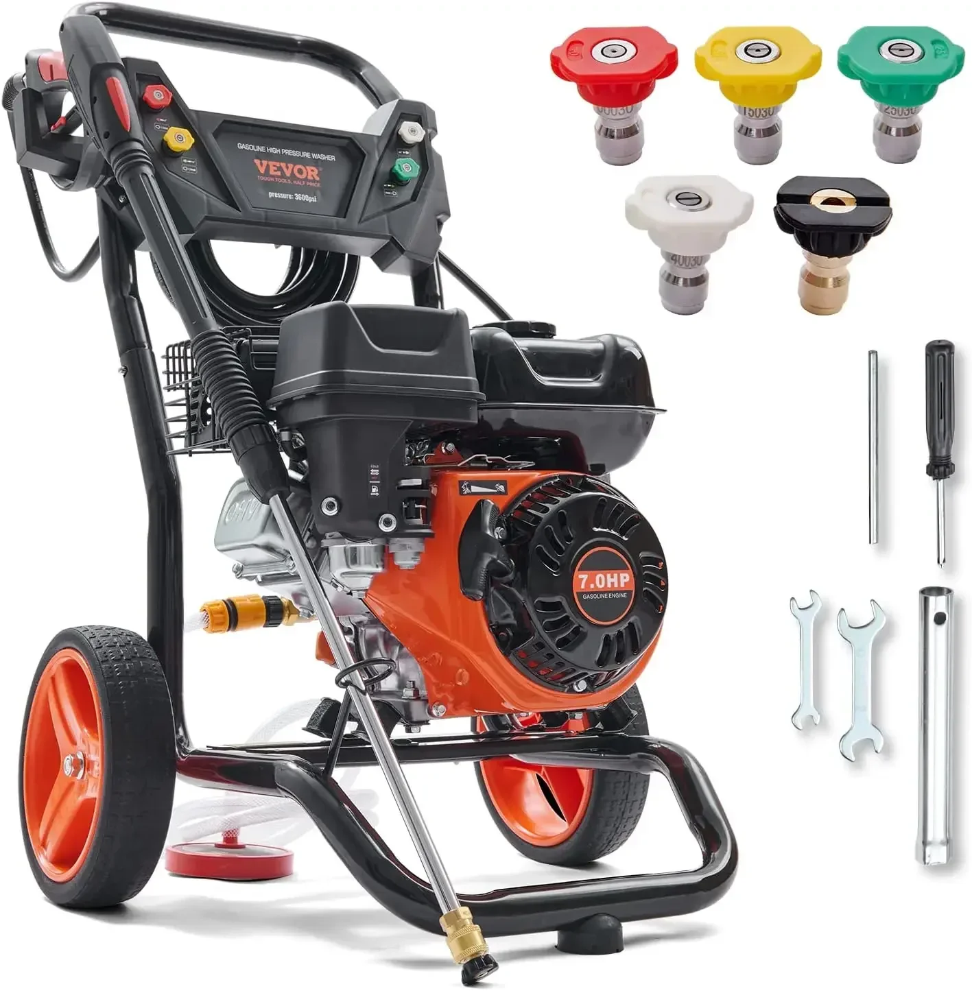 

Gas Pressure Washer, 3600 PSI 2.6 GPM, Gas Powered Pressure Washer with Copper Pump, Spray Gun and Extension Wand