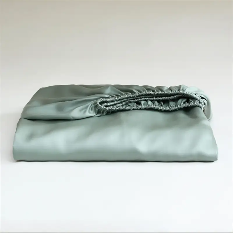 100% Mulberry Silk Fitted Bed Sheet with Elastic Bands 23 Momme Smooth Natural Silk Mattress Cover Single Double King Queen Bed - Image 13