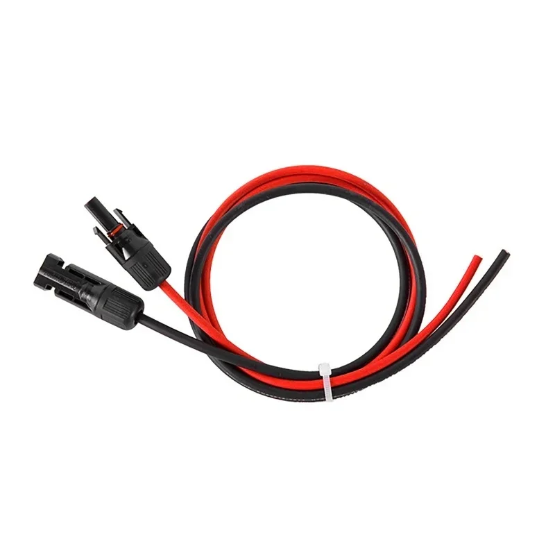 2m Solar Extension Cables 2.5 Square Wire Cable with PV DC Connector Used in Solar Panel System IP68 1500V Rated Voltage