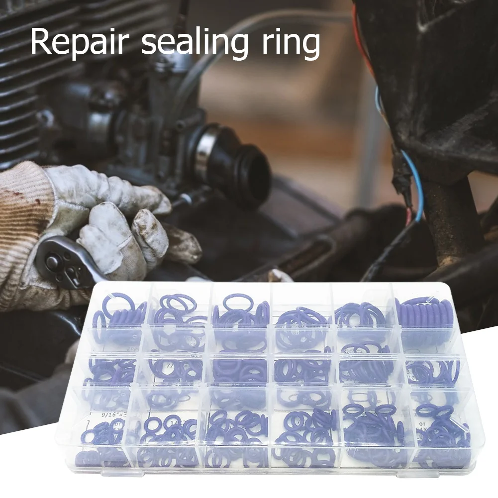 270pcs 18 Sizes HNBR O Rings Seal Kit Rubber Air Conditioning Compressor Refrigerant Ring Sets Car Repair Tools Sealant