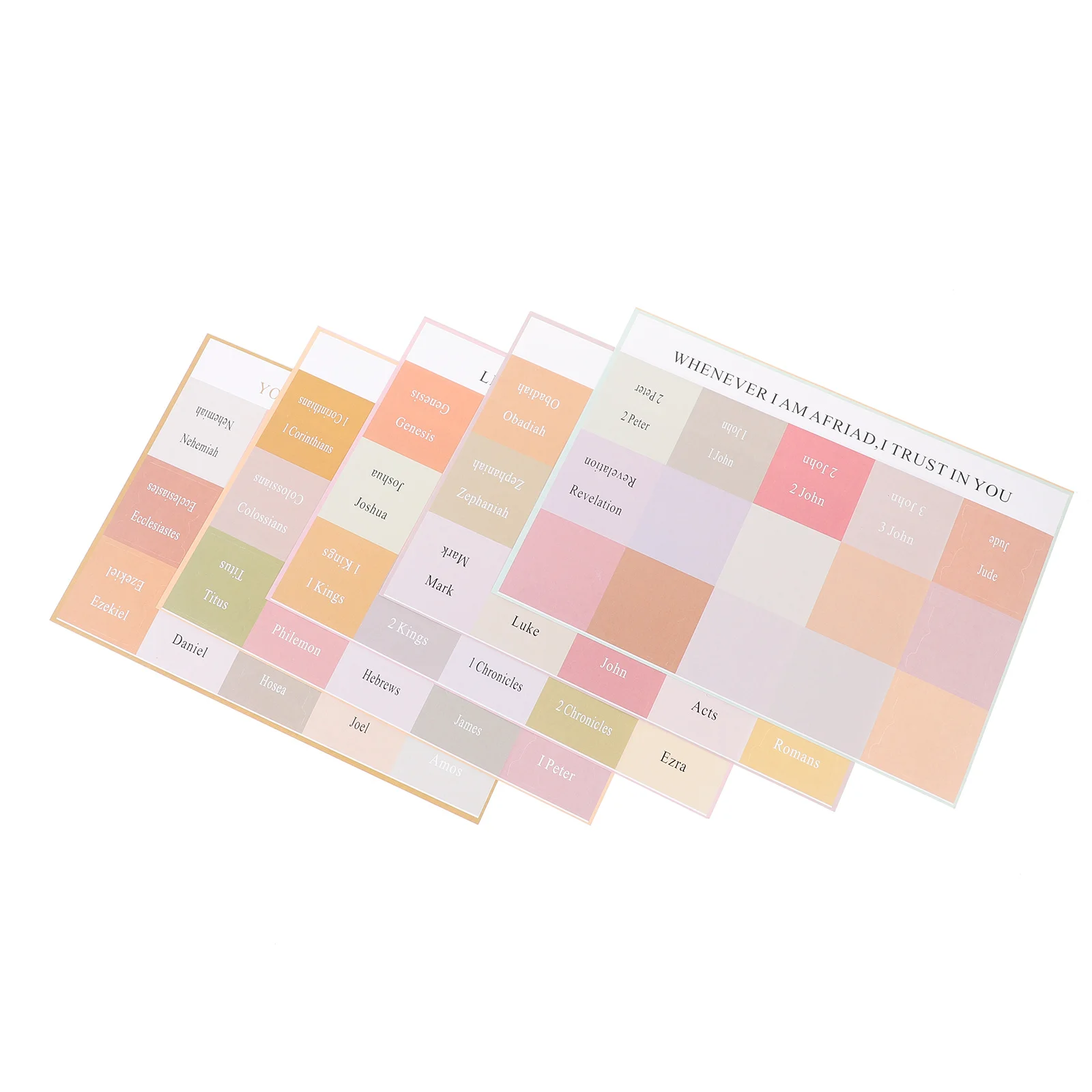

5 Sheets Bible Index Tab Stickers Colorful Decorative Book Tabs for Quick Passage Location Bible Study Supplies