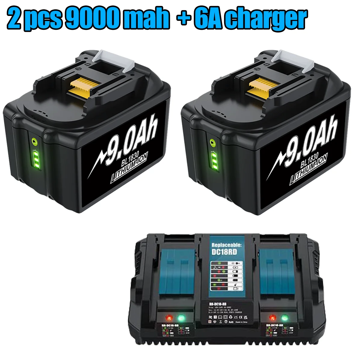Voor Makita 18 V BL1830 9000 Mah Vervangende Batterij Compatibel Voor BL1860 BL1850 BL1840B BL1830B Power Tool Oplaadbare Batterij