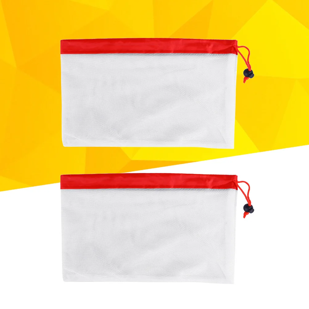 

5Pcs 8 Inches Reusable Mesh Produce Bags Washable Eco Friendly Bags for Grocery Shopping Storage Fruit Vegetable Toys (Red)
