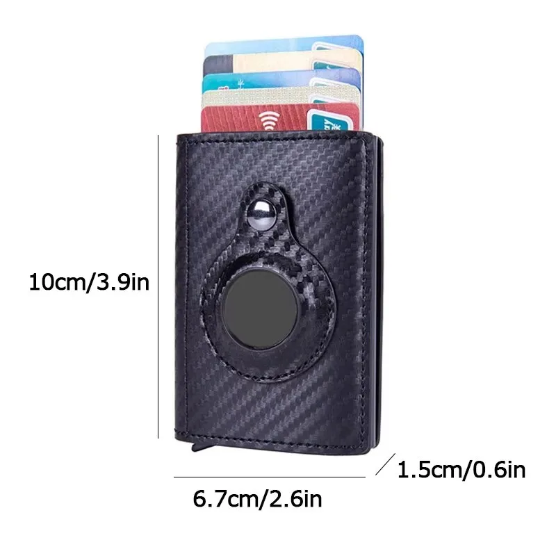 Para apple airtag carteira masculina de fibra carbono moda id titular do cartão de crédito rfid fino airtag slide carteira designer titular do cartão