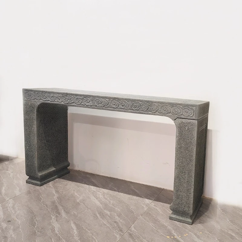 

Blue stone flower stand Handmade stone carving Xiangyun strip case Outdoor flower table base