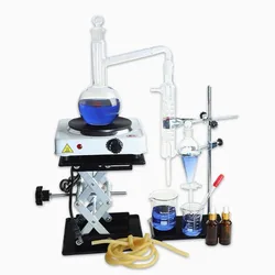 Full Glass Flat Bottomed Electric Heating Distillation Set 500ML Essential Oil Distillation Extraction Device