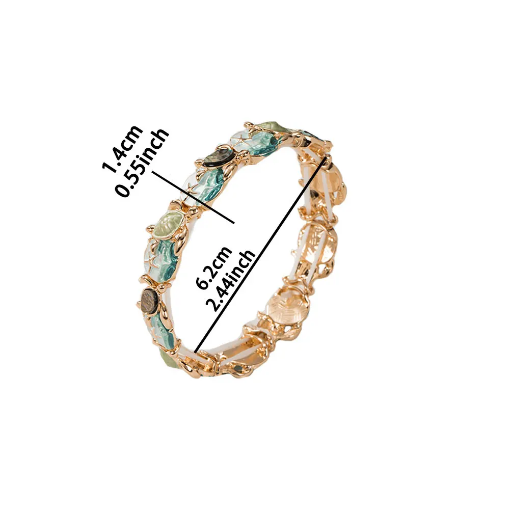 Ocean Series Bangle Women's Summer Beach Vacation Abalone Shellfish Turtle Enamel Jewelry Bangles Zinc Alloy Bracelets for Women