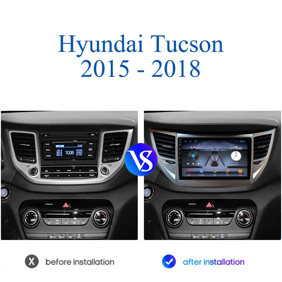 

Android 14 8G+128G Car Radio Multimedia Player For Hyundai Tucson 2015 2016 2017 2018 Auto GPS Navigation Head Unit DVD Cassette