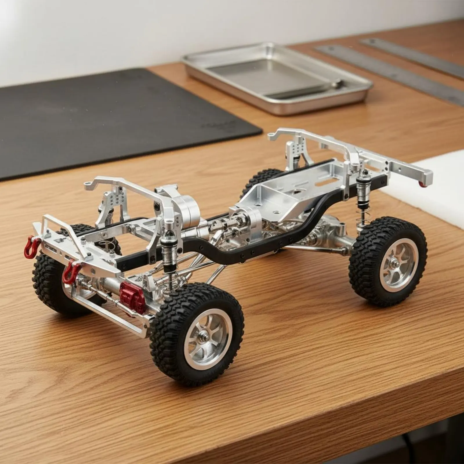 1/12 Scale Metal RC Crawler Chassis Aluminum Alloy Frame Metal Chassis Advanced Assembled RC Car Frame Kit DIY Modification