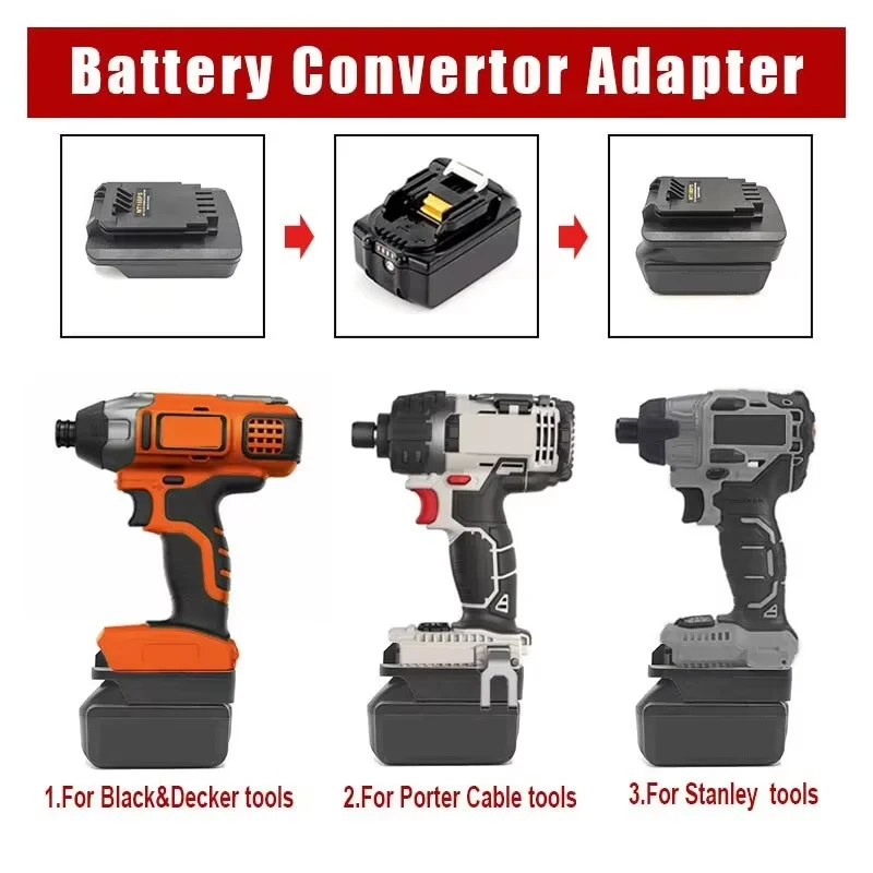 

Cordless Adapter for Makita 18V Li-ion Battery Converted To for Black&Decker for Stanley for Porter Cable 18V20V Lithium Battery
