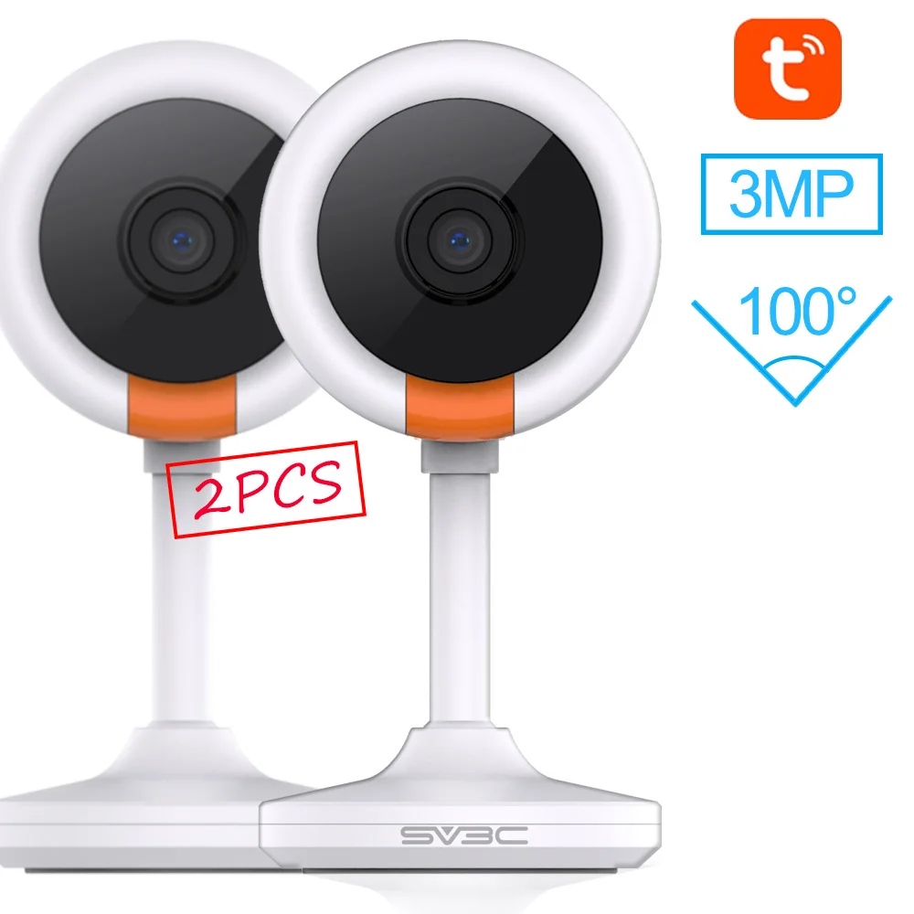 2 Stuks 2K Wifi Camera Tuya Smart Life Draadloze Babyfoon Binnenshuis Bewaking Ip Cam Huisdiermonitor Nachtzicht Tweeweg Audio