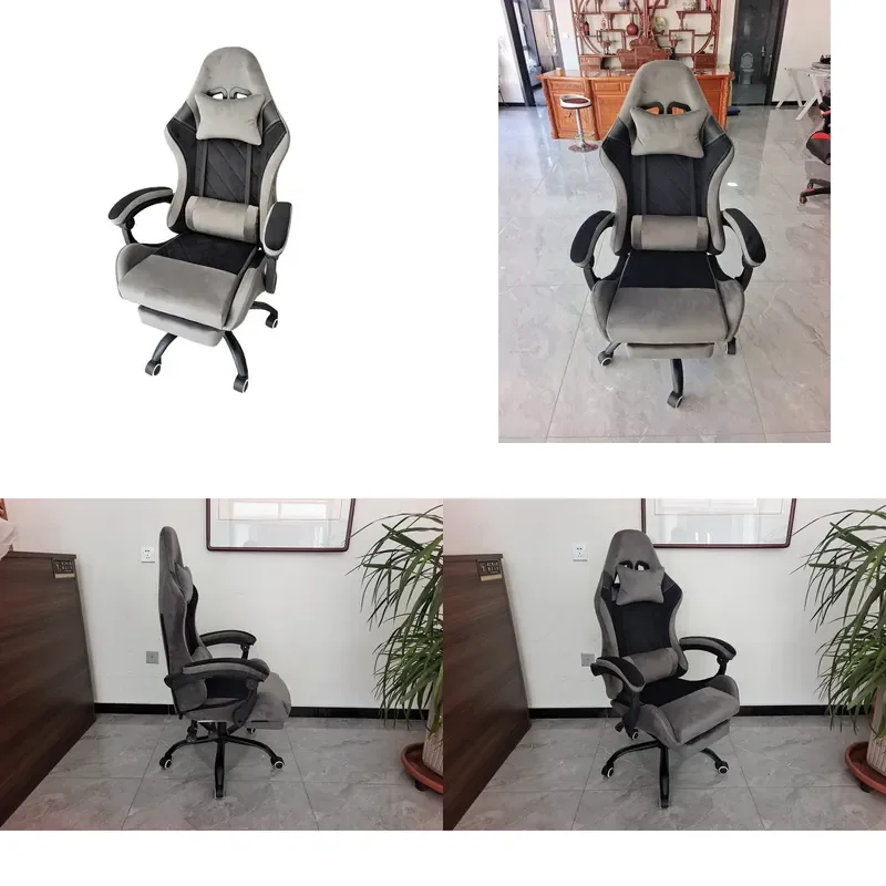 Cadeira de Jogos em Veludo com Apoio para os Pés, Confortável para Escritório e Uso Doméstico, Ergonômica, à Venda por Atacado