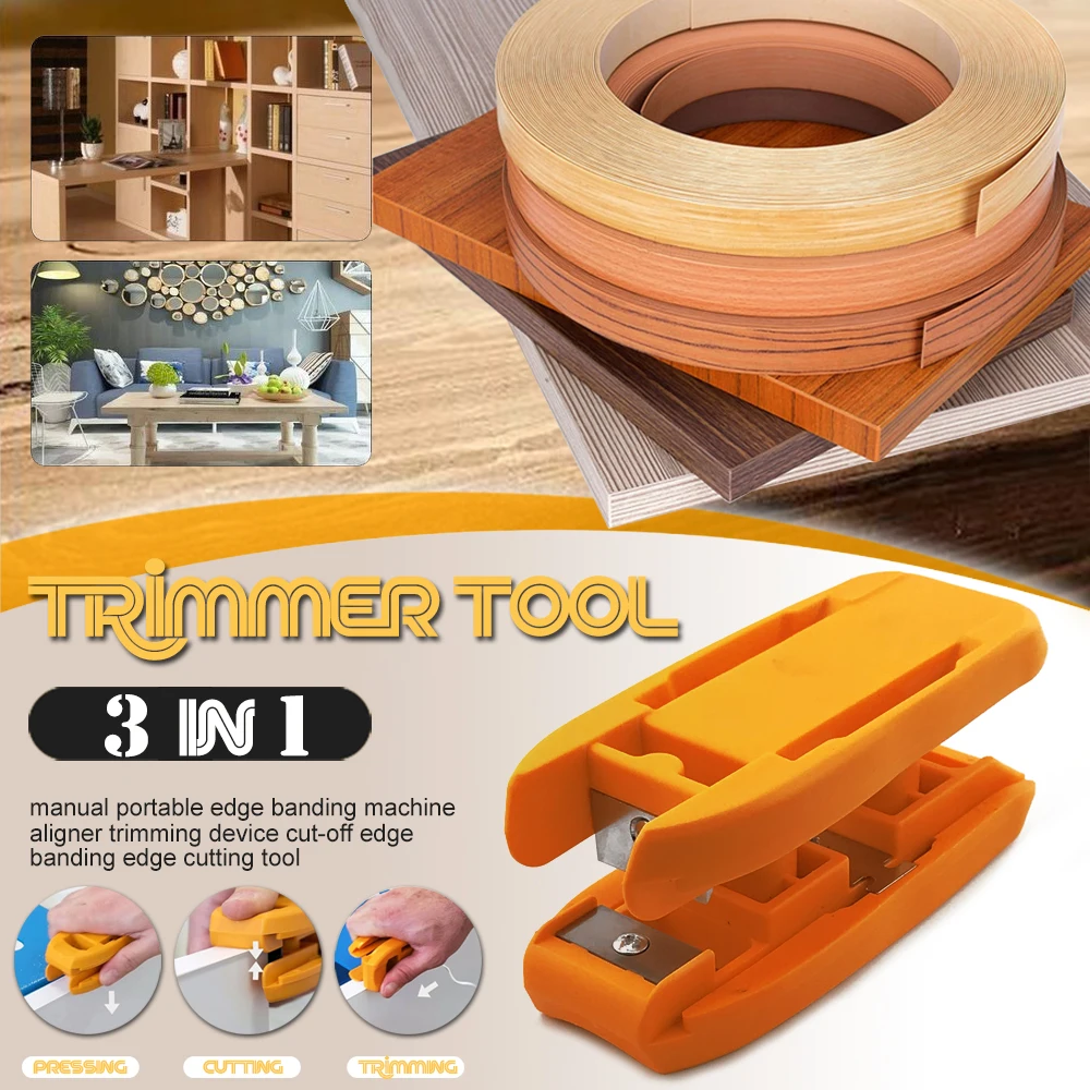 3 In 1 Manual Woodworking Edge Trimmer Right-angle Woodworking Planer Edge Banding Scraper Chamfering Round Corner Scraper