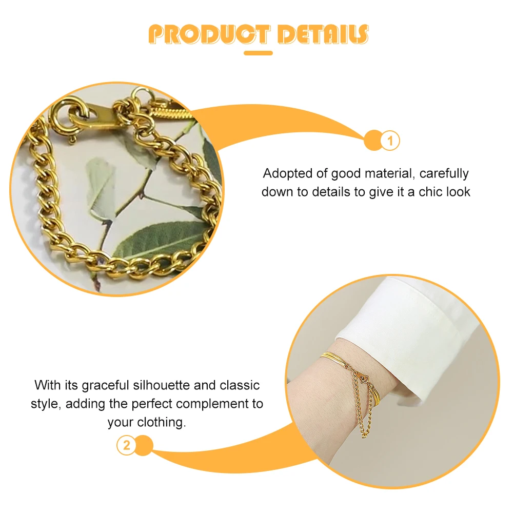 

Stainless Steel Snake Chain Bracelet Double Layer Women Men Flat Ankle Charm Bracelet Rustproof Polished Durable Elegant Design